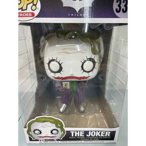 Funko Pop Heroes The Joker 334 Dark Knight Trilogy Vinyl Figure 10” Jumbo New - Picture 2 of 7